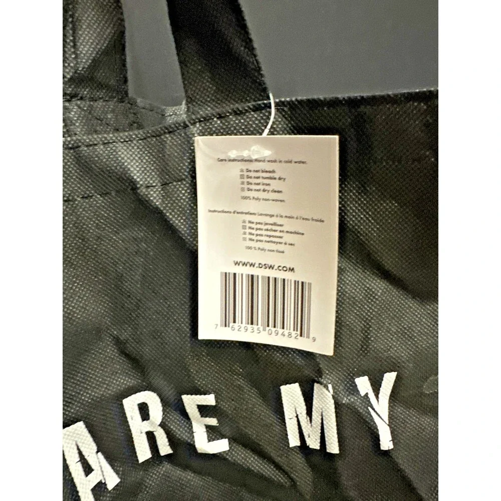 DSW Black Reusable Tote Bag 